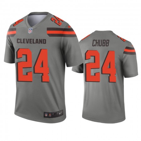 Maillot Homme Cleveland Browns Nick Chubb 24 Gris Inverted Legend